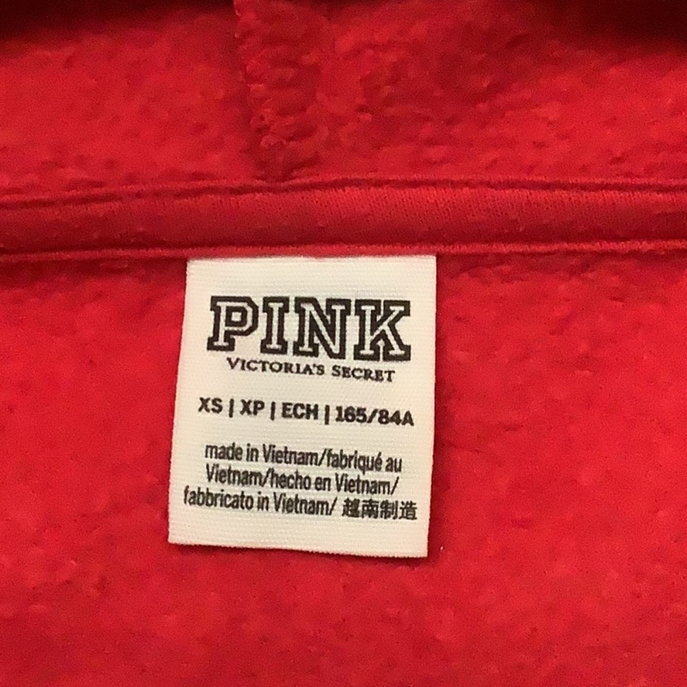 PINK Victoria secret Zip-up hoodie XS red - Picture 3 of 3